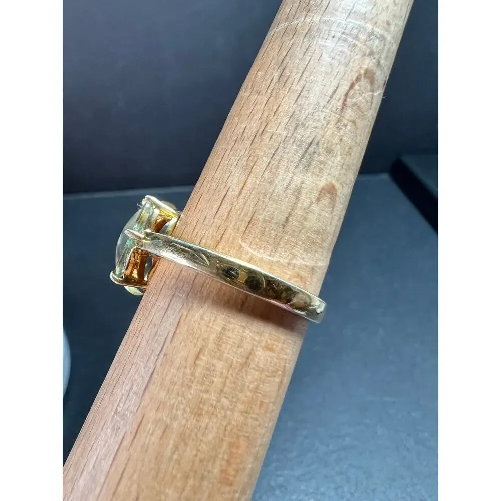Champagne Quartz & Apatite Vermeil Ring Size 9